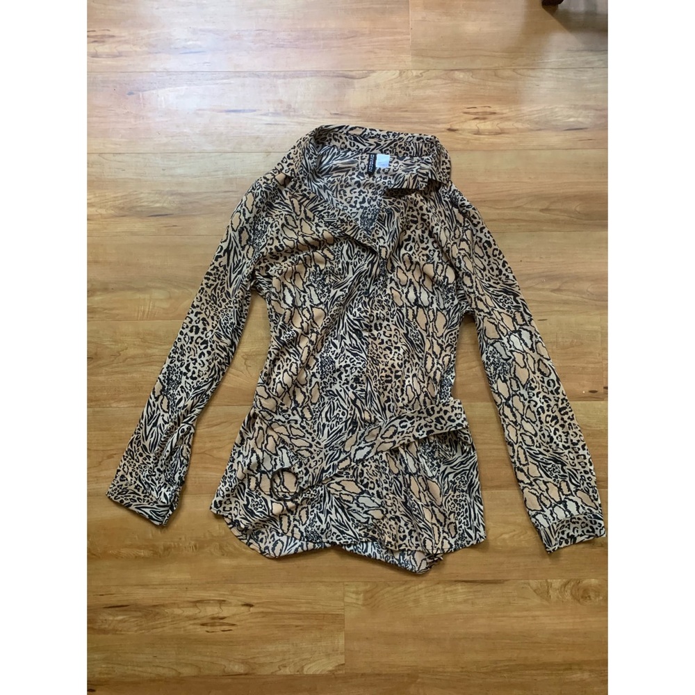H&M Cheetah Print Button Up Blouse